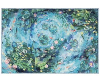 Liora Manne Impressions Peace Pond Rug Collection In Ocean