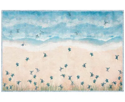 Liora Manne Impressions Seaturtles Beach 2'5"x3'11" Area Rug In Tan