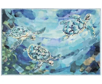 Liora Manne Impressions Seaturtles Rug Collection In Ocean