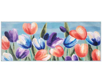 Liora Manne Impressions Tulips 1'11"x4'11" Runner Area Rug In Multi