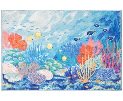 Liora Manne Impressions Underwater 1'11"x2'11" Area Rug In Ocean