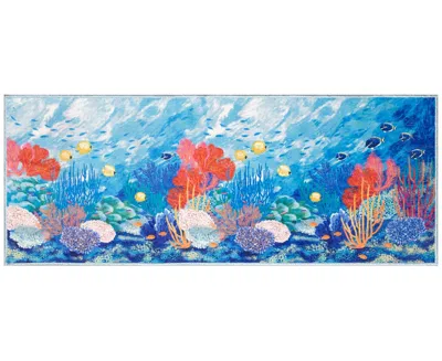 Liora Manne Impressions Underwater 1'11"x4'11" Runner Area Rug In Ocean