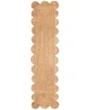 Liora Manne Java Scalloped Edge 2'x8' Runner Area Rug In Camel