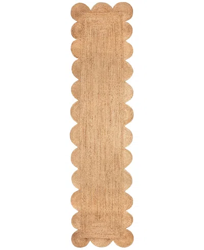 Liora Manne Java Scalloped Edge 2'x8' Runner Area Rug In Camel