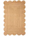Liora Manne Java Scalloped Edge 3'6"x5'6" Area Rug In Camel