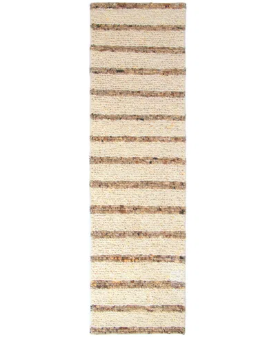 Liora Manne Lhasa Stripe 2'x7'6" Runner Area Rug In Neutral