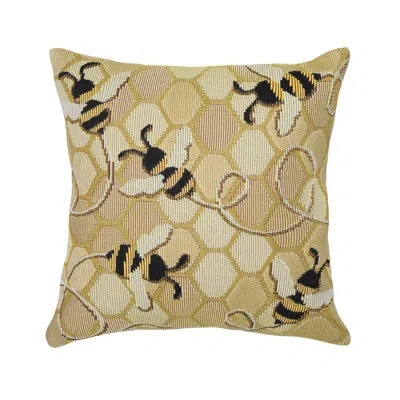 Liora Manne Marina Bee Free Indoor/outdoor Throw Pillow In Beige,black