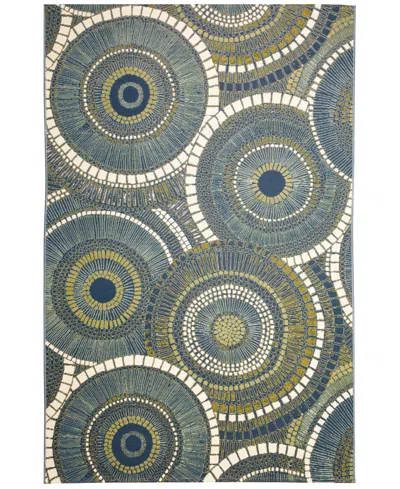 Liora Manne Marina Circles 7'10"x9'10" Area Rug In Azure