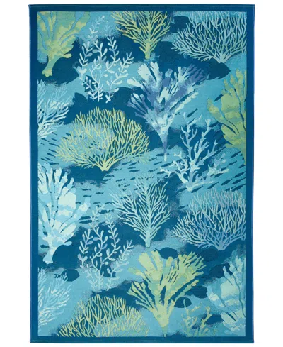 Liora Manne Marina Coral Garden 3'3"x4'11" Area Rug In Ocean
