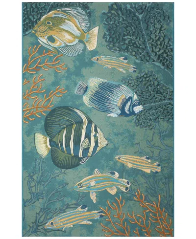 Liora Manne Marina Fish 7'10"x9'10" Area Rug In Aqua