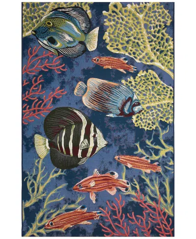 Liora Manne Marina Fish 7'10"x9'10" Area Rug In Navy