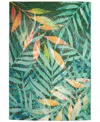 Liora Manne Marina Leaves 4'10"x7'6" Area Rug In Blue