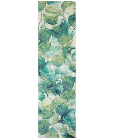 Liora Manne Marina Lotus 1'11"x7'6" Runner Area Rug In Green