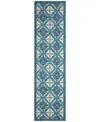 Liora Manne Marina Madrid 1'11"x7'6" Runner Area Rug In Blue
