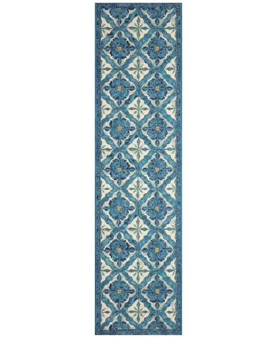 Liora Manne Marina Madrid 1'11"x7'6" Runner Area Rug In Blue