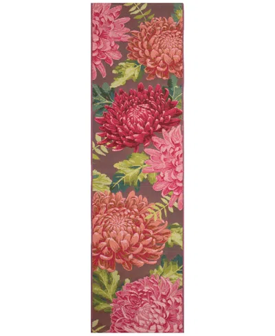 Liora Manne Marina Mum 1'11"x7'6" Runner Area Rug In Fuchsia