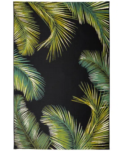 Liora Manne Marina Palm Border 3'3"x4'11" Area Rug In Black