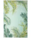 Liora Manne Marina Palm Border 8'10"x11'9" Area Rug In Aqua