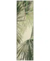 Liora Manne Marina Palm Fan 1'11"x7'6" Runner Area Rug In Green