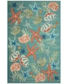 Liora Manne Marina Starfish Song Rug Collection In Aqua