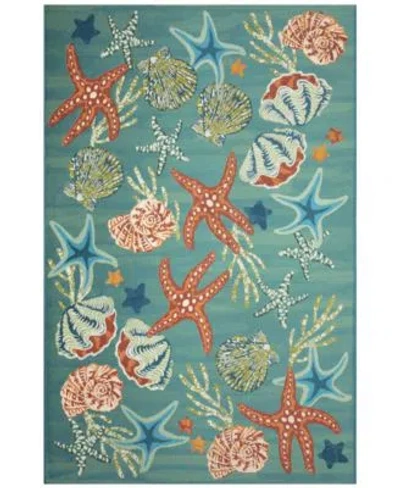Liora Manne Marina Starfish Song Rug Collection In Aqua