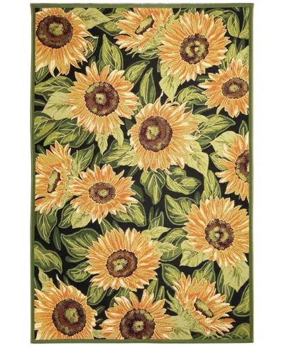 Liora Manne Marina Sunflowers 3'3"x4'11" Area Rug In Black
