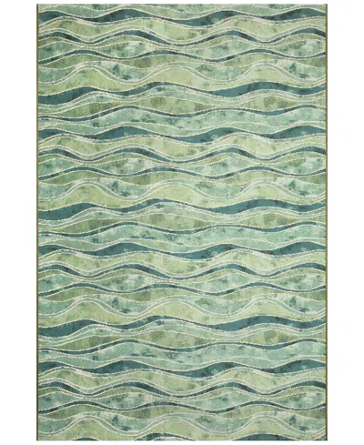 Liora Manne Marina Wave 7'10"x9'10" Area Rug In Green