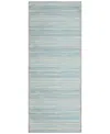 Liora Manne Miranda Tweed Stripe 1'11"x4'11" Runner Area Rug In Aqua