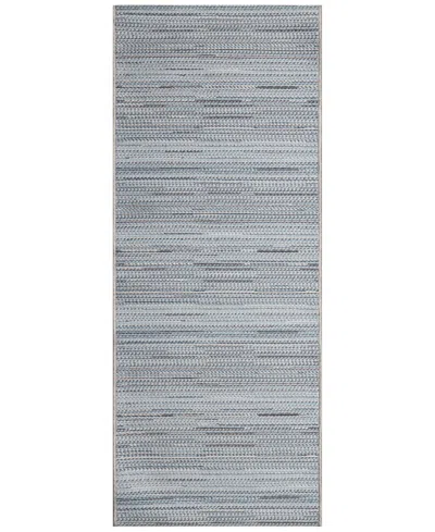 Liora Manne Miranda Tweed Stripe 1'11"x4'11" Runner Area Rug In Denim