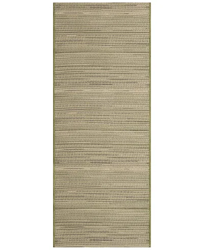 Liora Manne Miranda Tweed Stripe 1'11"x4'11" Runner Area Rug In Green