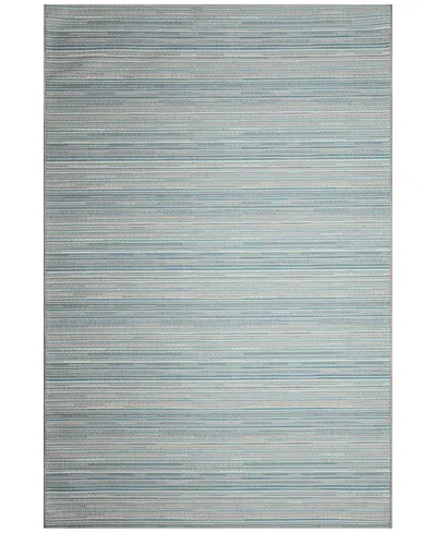 Liora Manne Miranda Tweed Stripe 4'10"x7'6" Area Rug In Aqua