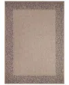 Liora Manne Monaco Leopard Border 5'3"x7'3" Area Rug In Taupe