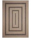 Liora Manne Monaco Multi Border 1'11"x7'6" Runner Area Rug In Taupe