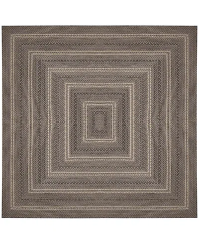 Liora Manne Monaco Multi Border 7'10"x7'10" Square Area Rug In Black