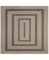 Liora Manne Monaco Multi Border 7'10"x7'10" Square Area Rug In Taupe