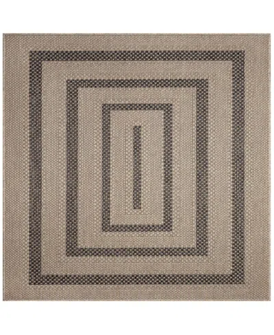 Liora Manne Monaco Multi Border 7'10"x7'10" Square Area Rug In Taupe