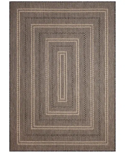 Liora Manne Monaco Multi Border 7'10"x9'10" Area Rug In Black