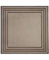 Liora Manne Monaco Striped Border 7'10"x7'10" Square Area Rug In Taupe