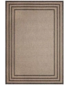 Liora Manne Monaco Striped Border Rug Collection In Taupe