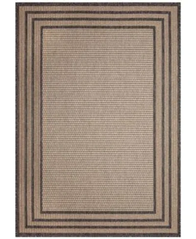 Liora Manne Monaco Striped Border Rug Collection In Neutral