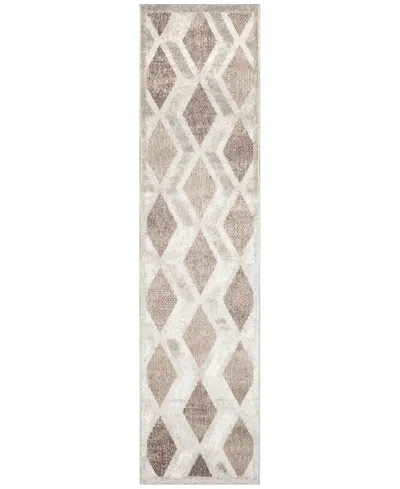 Liora Manne Napoli Diamonds 1'11"x7'6" Runner Area Rug In Camel