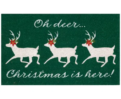 Liora Manne Natura Christmas Is Here 1'6"x2'6" Area Rug In Jade