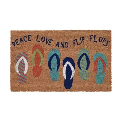 Liora Manne Natura Flip Flops Indoor/outdoor Mat In Brown