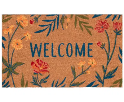 Liora Manne Natura Floral Welcome 1'6"x2'6" Area Rug In Tan