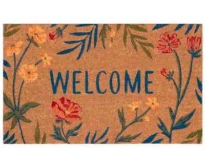 Liora Manne Natura Floral Welcome Rug Collection In Tan