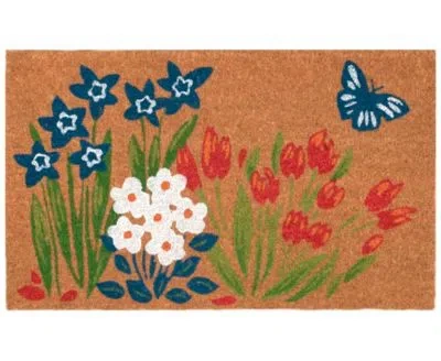 Liora Manne Natura Fresh Flowers Rug Collection In Tan,blue