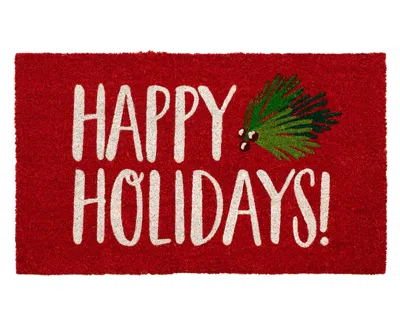 Liora Manne Natura Happy Holidays Holly 1'6"x2'6" Area Rug In Red