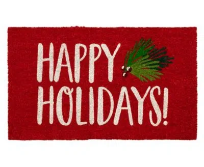 Liora Manne Natura Happy Holidays Holly Rug Collection In Red
