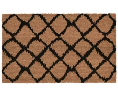 Liora Manne Natura Ikat Lattice Rug Collection In Black