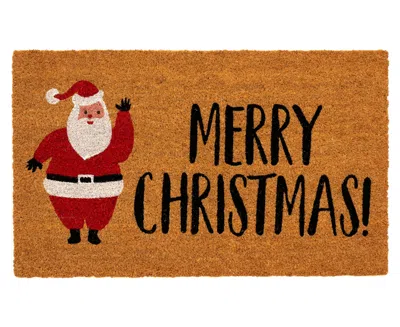 Liora Manne Natura Merry Christmas Santa 1'6"x2'6" Area Rug In Tan